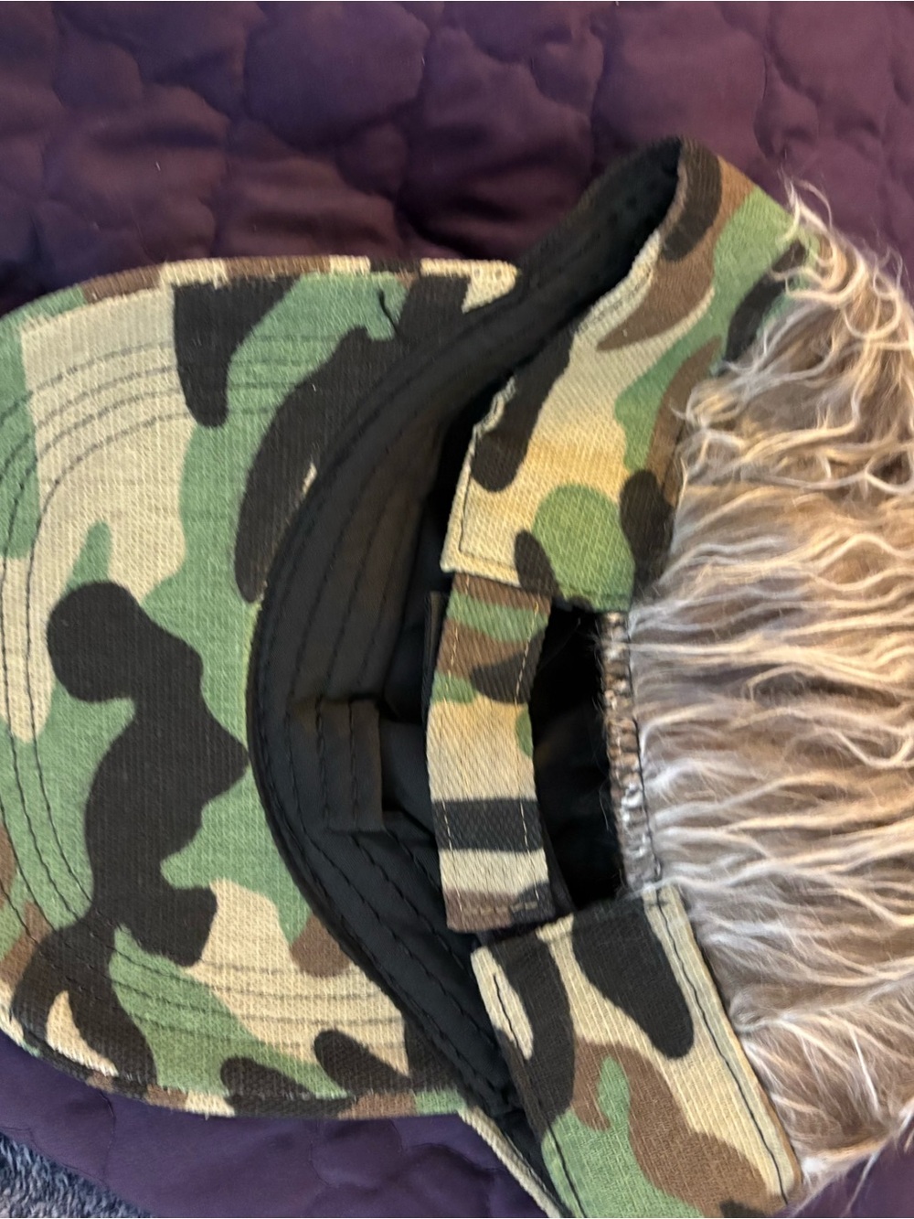 Camouflage Trucker Hat with Faux Fur Lining - Men's Casual Cap